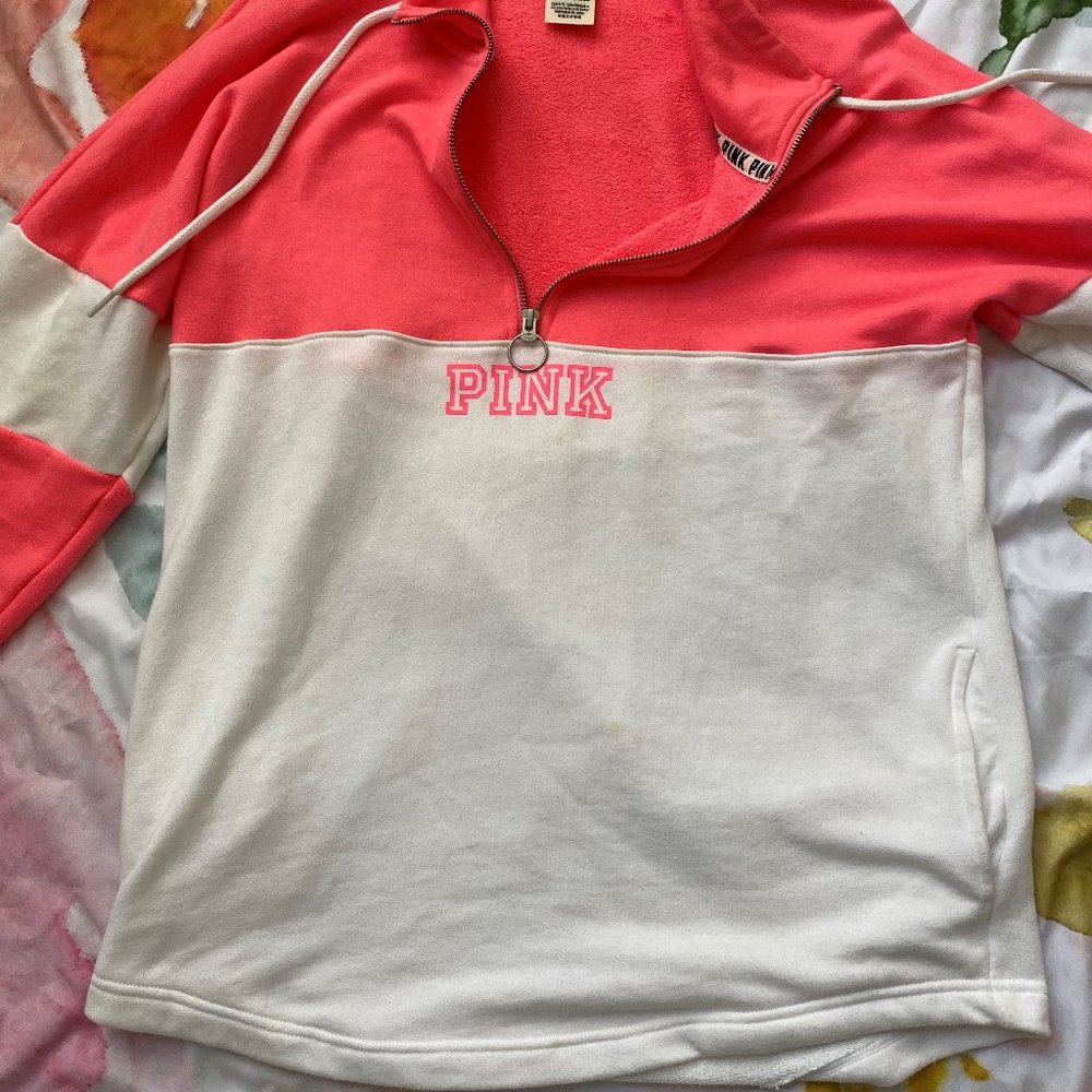 PINK - half zip sweatshirt